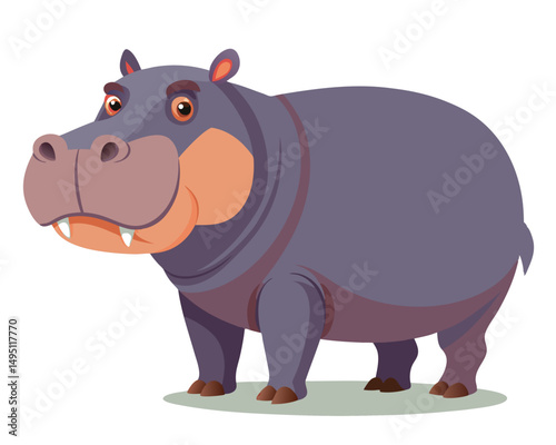 hippopotamus with its massive body and large mouth