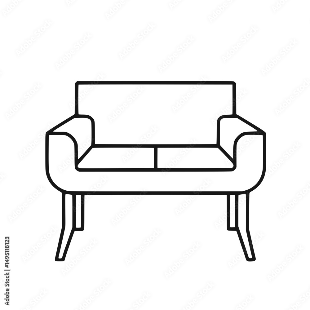 Stylish Minimalist Couch Vector Stylish Minimalist Couch Vector