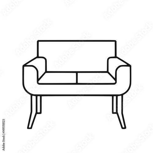 Stylish Minimalist Couch Vector