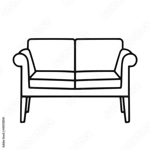 Stylish Minimalist Couch Vector