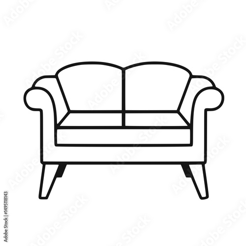 Stylish Minimalist Couch Vector