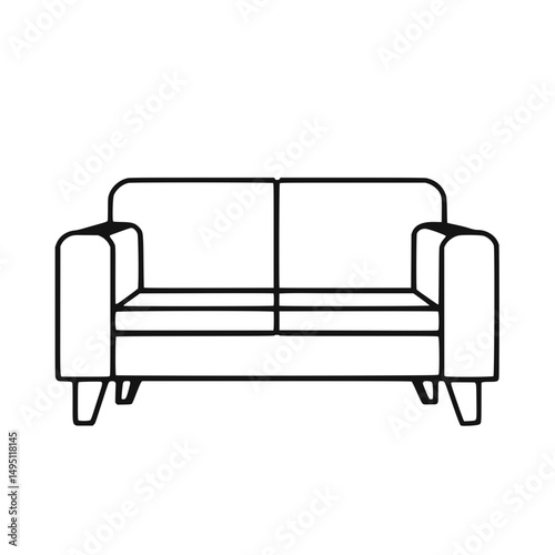 Stylish Minimalist Couch Vector