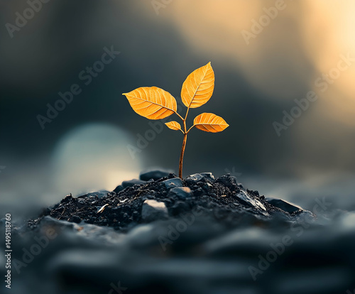 New life emerges from dark soil, symbolizing hope and renewal in a world filled with challenges