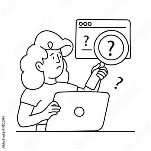Searching website vector outline illustrations. EPS 10 file