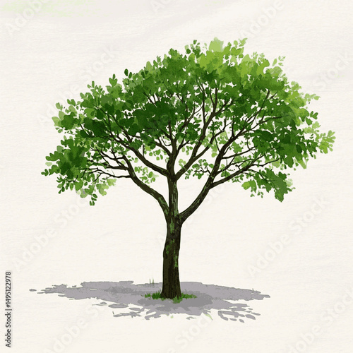 Arboreal Blooms in Watercolor Flow tree isolated watercolor vector illustration svg