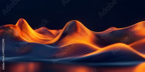 Abstract digital landscape with warm tones.