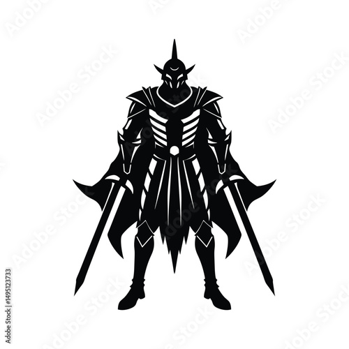 Medieval Knight Vector Illustration, Brave Medieval Knight Vector, Armored Knight Vector Art