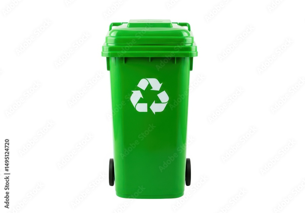 Green recycle bin isolated on white background Green recycle bin isolated on white background