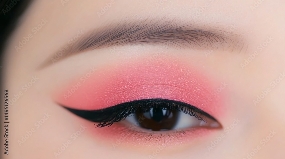 Fototapeta premium Makeup application tips eye makeup techniques beauty studio tutorial close-up creative concepts