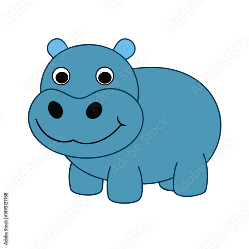 stoic hippopotamus showing its large mouth and tusks
