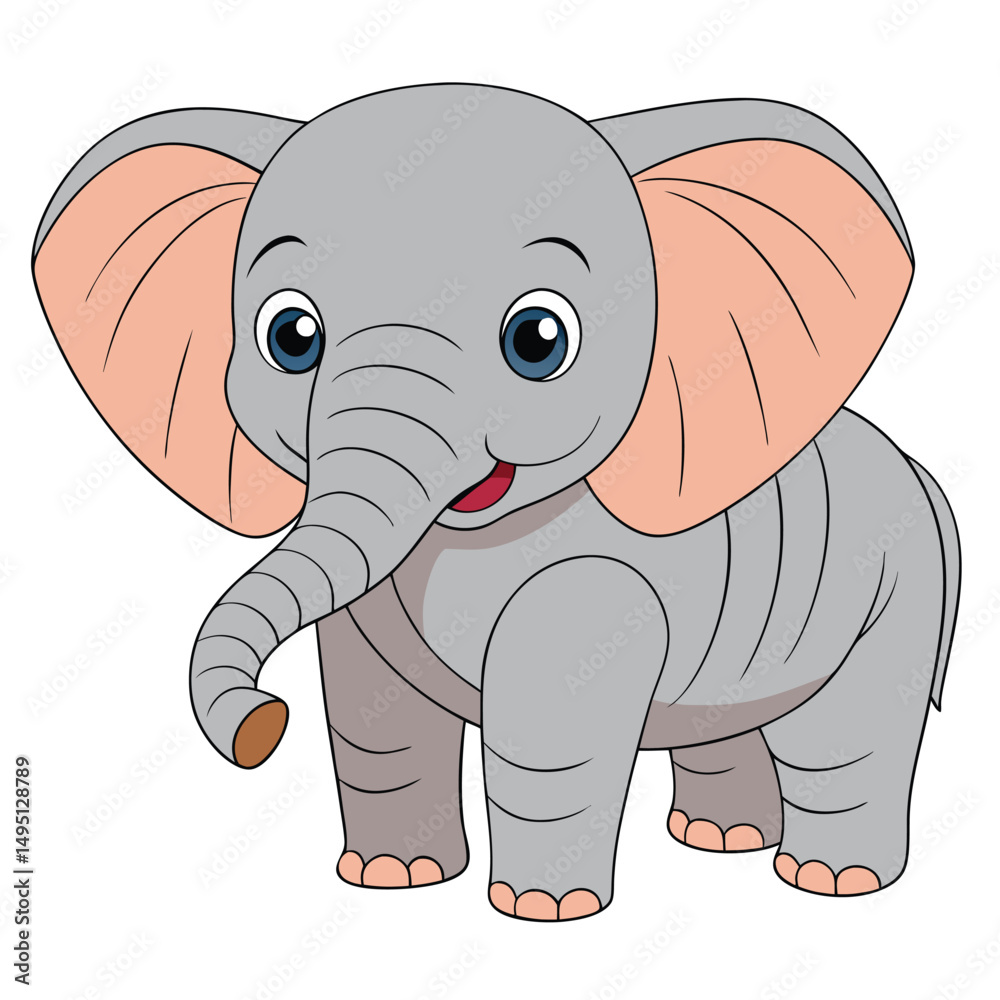 Fototapeta premium a calm and serene elephant with wrinkled skin