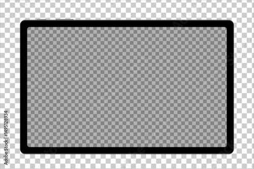 Black Tablet Computer Mockup with Blank Horizontal Screen, Front View. Vector illustration