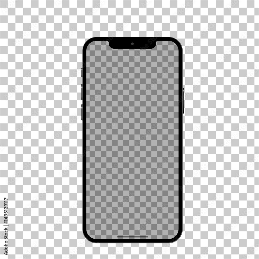 Realistic smartphone mockup vector illustration on transparent background Realistic smartphone mockup vector illustration on transparent background