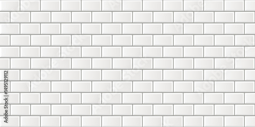 Subway seamless white pattern. Brick wall. Vector illustration.