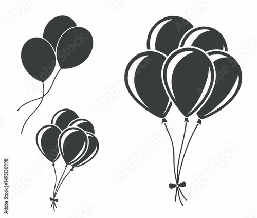 Colorful vector illustration of a bunch of balloons perfect for birthday party celebrations