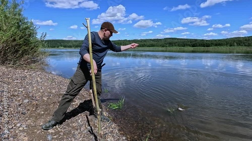 They are busy building a shelter in the forest.