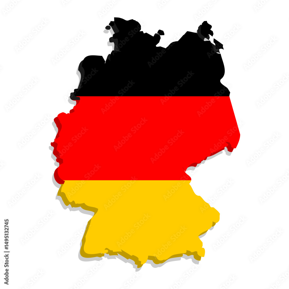 Fototapeta premium Germany territory map with national flag colors