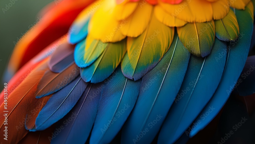 Obraz premium A colorful blue and yellow macaw, a bright tropical bird with striking feathers