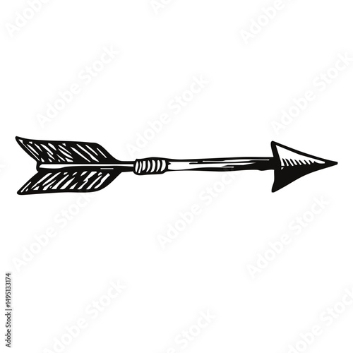 A beautifully designed Vintage Arrow Illustration, serving as a Retro Design Element, you can use