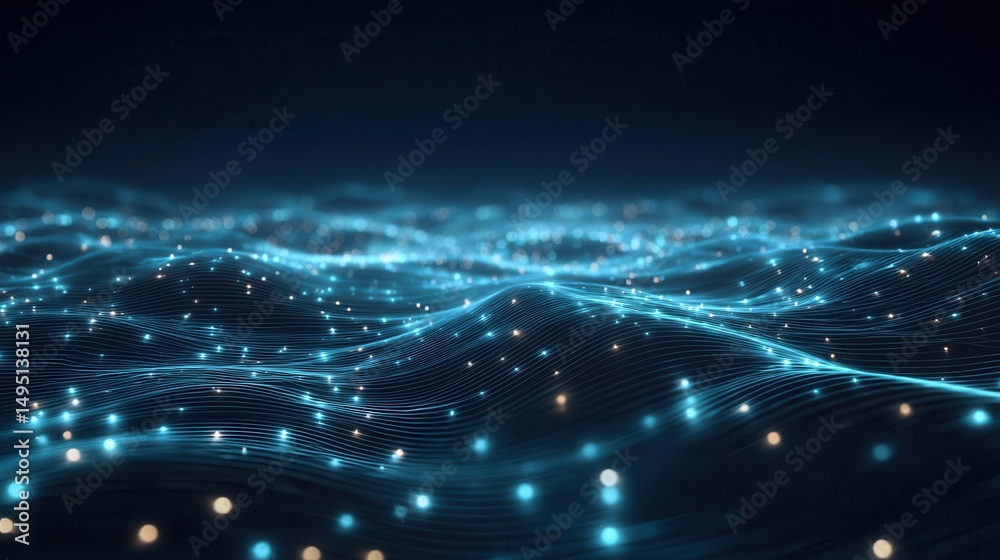 Obraz premium Abstract digital network wave graphic