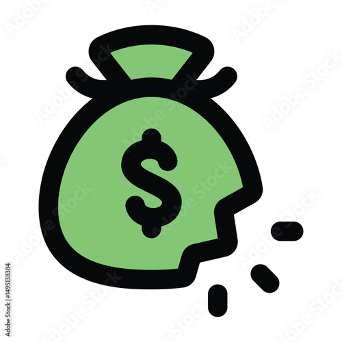 Simple Bankrupt colorful icon. The icon can be used for websites, print templates, presentation templates, illustrations, etc	