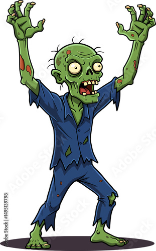 Cartoon Zombie Illustration Undead Horror Character Design