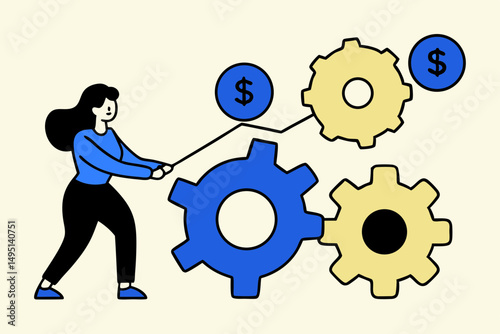 business people with gears