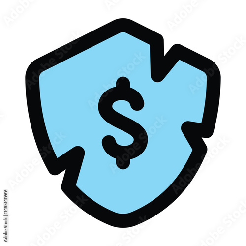 Simple Broken Shield colorful icon. The icon can be used for websites, print templates, presentation templates, illustrations, etc	