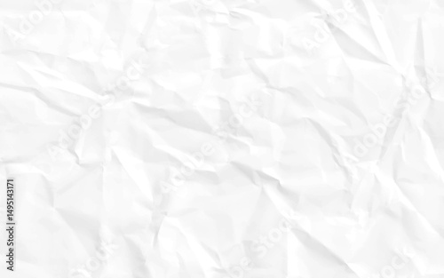 white wrinkle recycle paper background. crush paper so that it becomes creased and wrinkled.