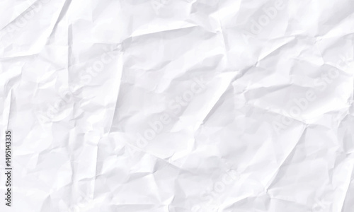 white wrinkle recycle paper background. crush paper so that it becomes creased and wrinkled.
