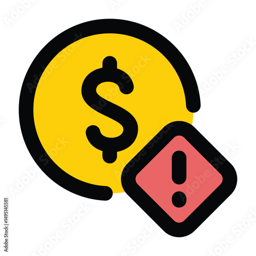 Simple Financial Crisis colorful icon. The icon can be used for websites, print templates, presentation templates, illustrations, etc	