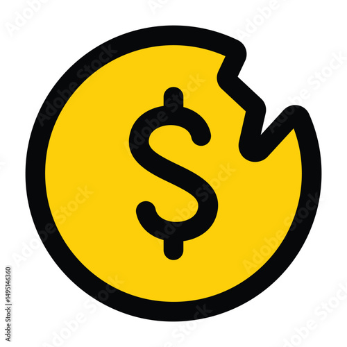 Simple Economic Crisis colorful icon. The icon can be used for websites, print templates, presentation templates, illustrations, etc	