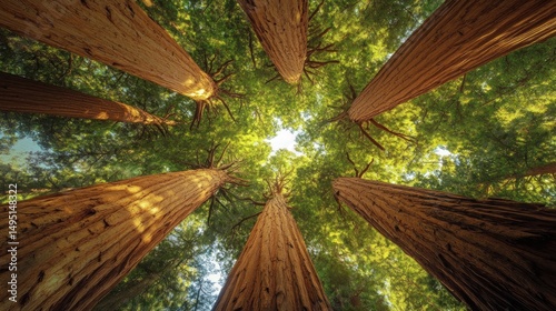Majestic Redwood Giants: A Canopy of Green