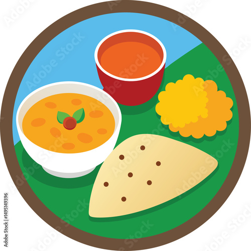 Traditional Halal Food Vector Set – Biryani, Tea, Sweets, Kebabs, Food Vector, Colored food vector
