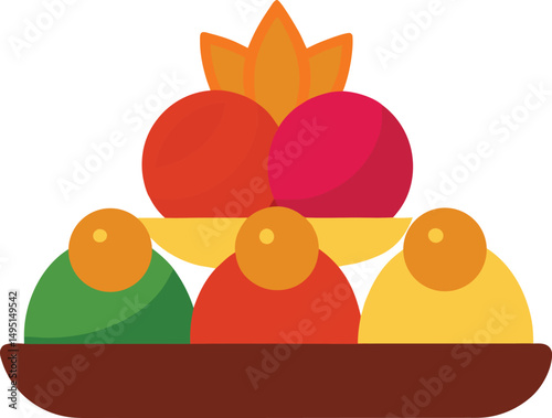 Traditional Halal Food Vector Set – Biryani, Tea, Sweets, Kebabs, Food Vector, Colored food vector
