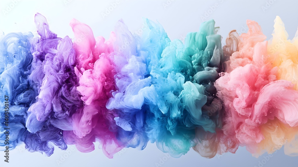 Fototapeta premium Ink rainbow painting showcases vibrant colors celebrating diversity during Pride Month in a creative studio environment