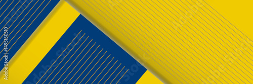 Modern geometric banner design. Blue and Yellow background with stripes,eps10