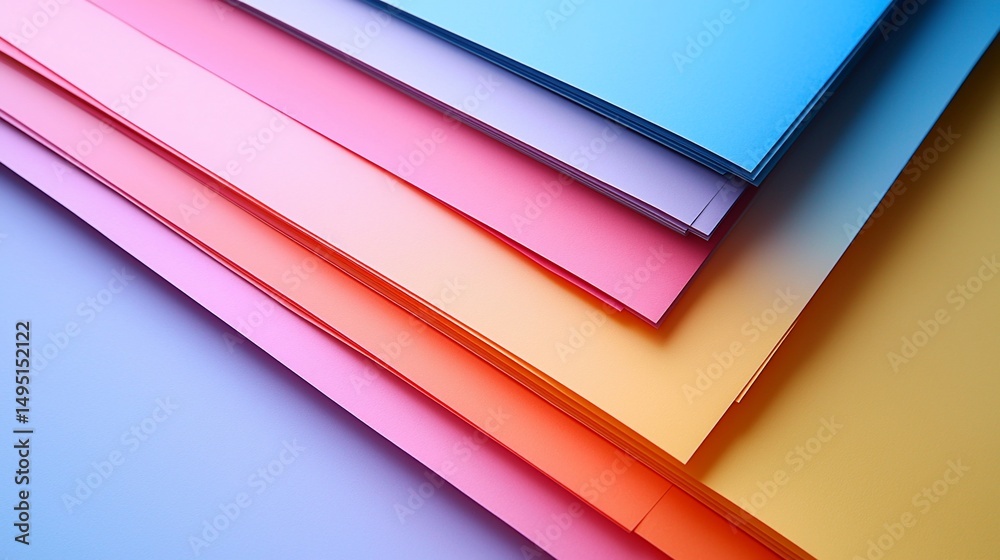 Fototapeta premium Abstract colorful layered geometric shapes