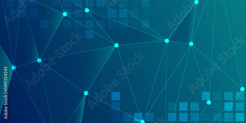 Digital technology banner blue green background concept, cyber technology light effect, abstract tech, innovation future data, internet network, Ai big data, lines dots connection, illustration vector