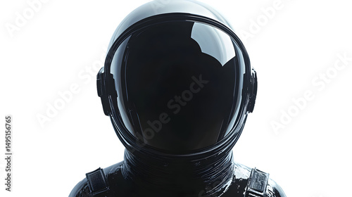 Abstract Modern Astronaut Helmet Isolated on Transparent Background