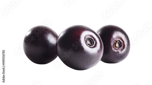 Fresh Acai Berry Isolated on Transparent Background for Healthy Eating and Superfood Concepts