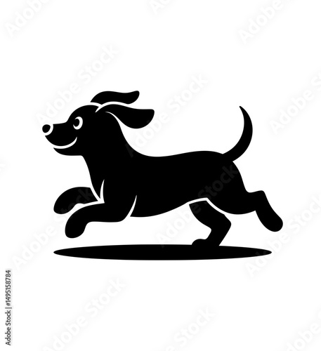 Running dachshund dog vector illustration graphic
