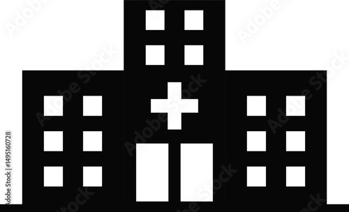 Hospital icon set. medical building. Healthcare and Medicine. help symbol. infirmary logo. Ambulance mark. Emergency Services icons
