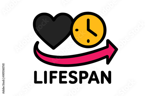 Enhancing lifespan through love and time management in a modern vector illustration