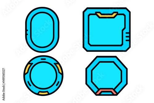 Blue geometric shapes in modern vector illustration showcasing futuristic design and clean lines, perfect for digital art and technology themes