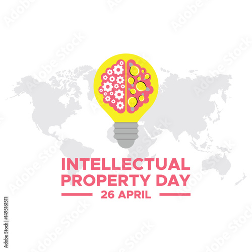World Intellectual Property Day April 26, Vector banner, flyer, poster and social medial template design. World Intellectual Property Day Vector Illustration. 