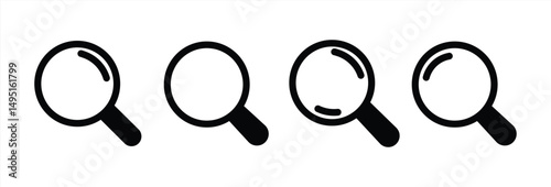 Magnifying glass icon, loupe icons.