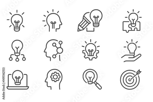 Creative concepts of innovation and ideas represented through modern vector illustrations in a minimalist style