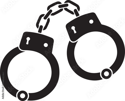 Handcuffs or hand restraints for criminals flat vector icon for law enforcement apps and websites