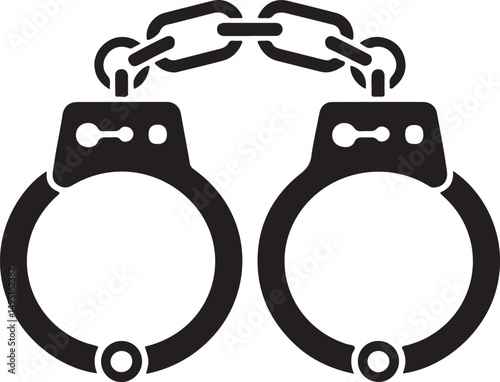 Handcuffs or hand restraints for criminals flat vector icon for law enforcement apps and websites